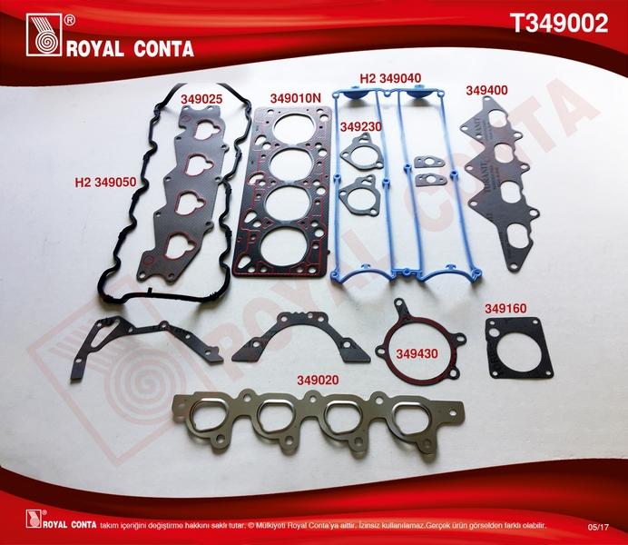 MOTOR TAKIM CONTASI (KECELI + SUBAP LASTIKLI) S.K.C DAHIL ESCORT - MONDEO II 1.8 16V 92>00 - ROYAL - OEM 938X6014AA