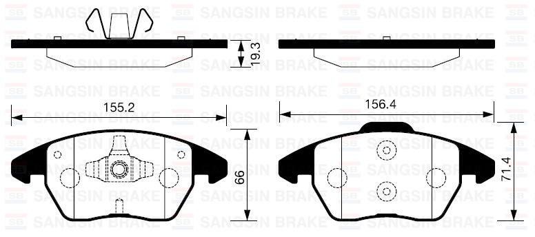 ÖN BALATA P307 03=> 207 1.6 07=> 308 07=> 3008 09=> C4 04=> (GDB1605) - SANGSIN - OEM 4252.60