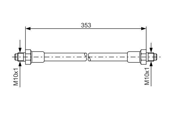 FREN HORTUMU; ARKA. 353.00 MM - BOSCH