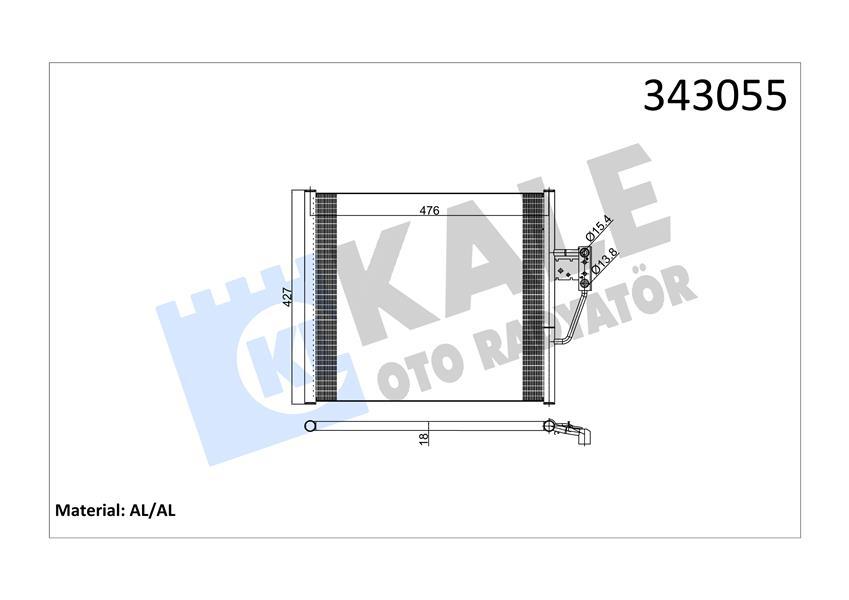 KLIMA RADYATORU BMW M52 M54 M62 S62 E39 Z8-E52 96>03 - KALE - OEM 64538378438