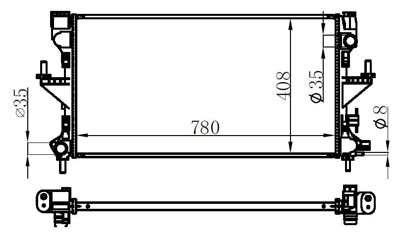 RADYATOR BRAZİNG MT(780X408X22)DUCATO IV(780 MM) (2015+) 606554 - ORIS - OEM 1382421080
