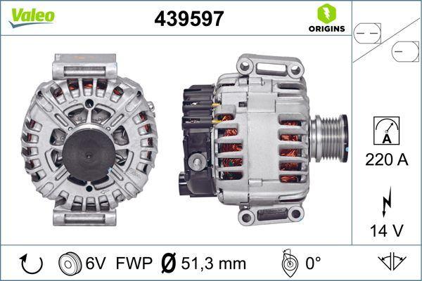 ALTERNATOR (14V 220A) MERCEDES SPRINTER B906 06>09 - VALEO - OEM A6461540802