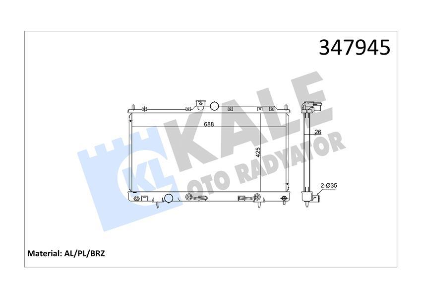 RADYATOR OUTLANDER I (AT) AL PL BRZ - KALE - OEM MR993927