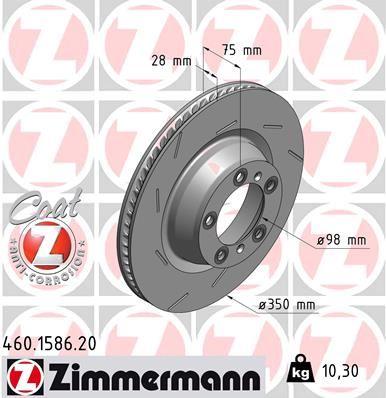 FREN DİSKİ SOL ARKA PANAMERA (970) - ZIMMERMANN - OEM 298615601B