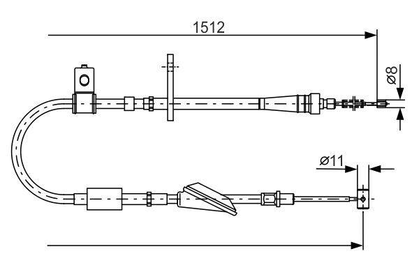 FREN TELİ. 1512 MM — BOSCH 1987482176 - BOSCH