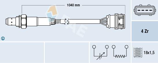 LAMBDA OKSİJEN SENSÖRÜ VOLVO S40 1.6 1.8 2.0 V40 1.6 1.8 2.0 95/99 - FAE - OEM 30814907
