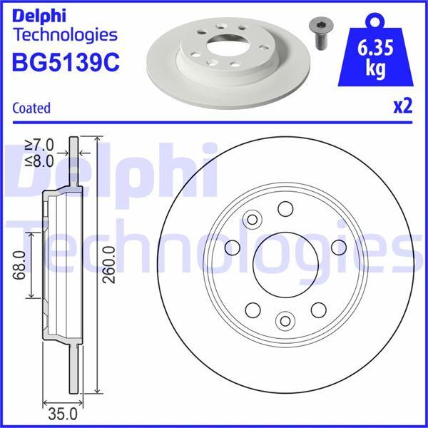 FREN DİSKİ (ÇİFTLİ PAKET) - BOYALI. DELİKLİ ARKA RENAULT ZOE 06/2012> - DELPHI - OEM 440A09572R