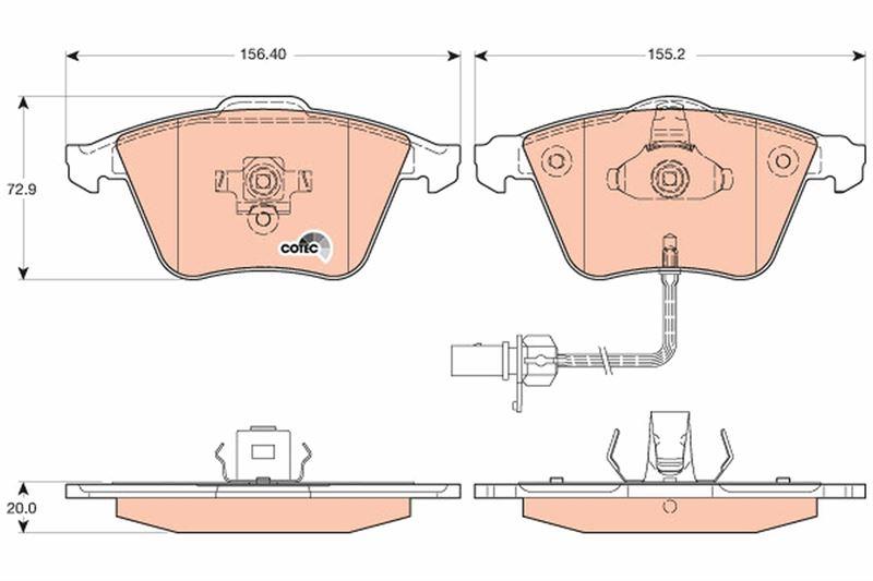 ÖN BALATA AUDI A6-A8 2.0 3.0 TDI 3.2 FSI 06=>(GDB1659-GDB1554) - TRW - OEM 4E0698151M