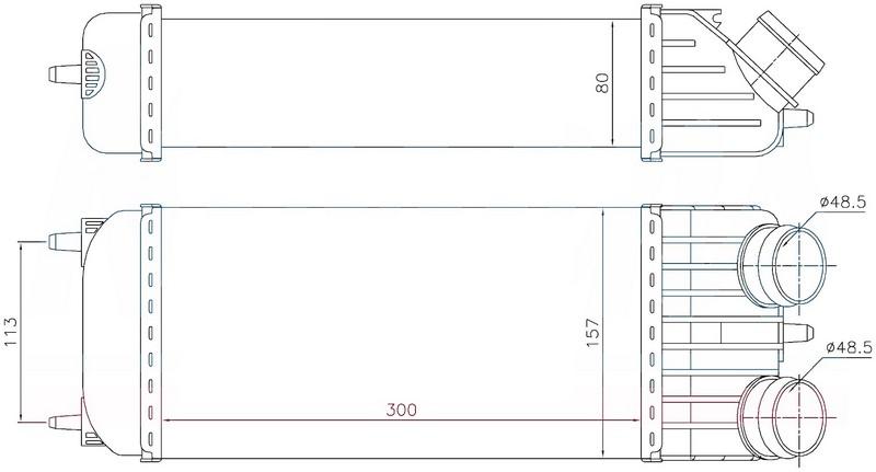 INTERCOOLER BRAZİNG INTERCOOLER A/M(300X157X80)207 1.6 HDI /C3 1.6 HDI 02+/ C3 1.6 HDI 09+ 96612 - ORIS - OEM 0384.J4